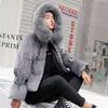 LY Varey Lin Kobiety Zima Bawełna Wyściełana Kurtka Płaszcze Ciepłe Zagęszczone Krótkie Aksamitna Parka Kobieta Z Kapturem Futro Collar Casual Odzież Odzież S18101504