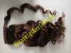 自然な波状のポニーテールの髪の延長ボディーウェーブロングラップの周りのクリップイン人間の髪の毛ポニーテールのためのヘアピースのためのヘアピース140gダークブラウン