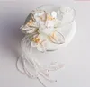 Новый головной убор невесты, белый цветок бабочки, кисточкой глава цветок контактный, свадебные украшения аксессуары для волос