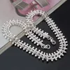 18nch Silver Plated Necklace 10pcs Clavicular chain Necklace 925 stamped for women and Men fashion Jewelry8296756
