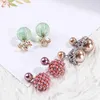 Random Mix 15 Style 15PairSlot Delicate Crystal Pearl Double Sidedörhängen Opal Gemstone Screw Earrings Fit Girl Madam2205481