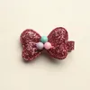 New Baby Hairpins Good Shinning Leather Hair Accessories 20pcs/lot Mini Size Glitter Felt Bows Kids Hair Clips Bowknot