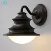 European American antique vintage outdoor wall lamp lighting Rustic wrought iron balcony porch outdoor garden Fences lights