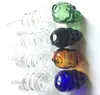 Colorful Helix Glass Skull Pipes Curved Glass Oil Burner Pipes Balancer Water Pipe Smoking Pipes Hookahs Bongs Smoking Accessories