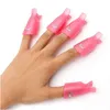 GUJHUI 10PCS Plastic Nail Art Soak Off Cap Clip UV Gel Polish Remover Wrap Tool Nail Art Tips for Fingers Purple High Quality6404187