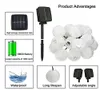 20 vita lyktor - Inomhus utomhus mini nylon LED-strängljus Solardrivna opererade