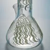Gorące szklane bonga wzór meduzy fajki wodne platformy wiertnicze prosta rurka zlewka Bong Dab Rig świecące w ciemności rury wodne GID04