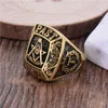 Fashion unique style Gold Past Master symbol Masonic ring for men 316 Stainless Steel High quality free mason freemasonary signet ring Jewel