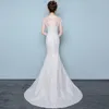 Elegante Spitze Trompete Brautkleider Plus Größe Applique Vintage O Neck Meerjungfrau Brautkleid vestido de festa