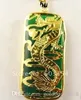 Superbe superbe 18kgp dragon vert jade men039s bijoux pendentif et collier6646105