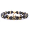 Volcanic Rock Bracelets 8mm Yoga Beads Handmade Beaded Inlaid Zircon Crown Natural Stone Bracelet Bangle Fashion Jewelry Kimter-H800F Z