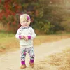 Vestiti per neonati Ragazze Top con cappuccio a righe floreali + Pantaloni a fiori Leggings 2PCS Set di vestiti per bambini Completi per ragazze Set di abbigliamento per bambine