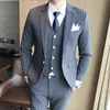 Novo 2017 Boa Qualidade Striped Mens Ternos Noivo De Casamento Moda Botão Único Vestido Masculino Ternos Slim Fit Homens Marca