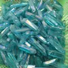 10 PCS Azul Aura Titânio Clear Quartzo Pingente Natural Raw Cristal Varinha Ponto Áspero Reiki Cura Prisma Cluster Colar CRAFT CRAFT