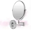 Chrome Round Double-sided 360 Deg 7X Magnifying Mirror 8" Wall Mounted Mirror Vanity Light Lamp Cosmetic Mirrors For Make-up Shaving