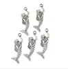 30Pcs alloy Fairytale Mermaid Charms Antique silver Charms Pendant For necklace Jewelry Making findings 72x20mm
