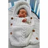 2017 nouveau-né doux bébé sacs de couchage hiver chaud laine tricoté enveloppe à tricoter enfant en bas âge Swaddle Wrap couvertures poussette chancelière