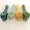 Pyrex Oil Burner Pipes Thick skull Smoking Hand spoon Pipe 3.93 inch Tobacco Dry Herb For Silicone Bong Glass Bubbler Best quality