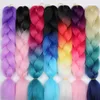 Ombre Kanekalon trança do cabelo para Crochet Tranças False Hair Extensions Africano Ombre Jumbo tranças para mulheres