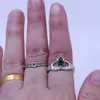 choucong 4 색 Birthstone 커플 claddagh 링 5A 지르콘 cz 화이트 골드 채워진 웨딩 밴드 신부 들러리 세트 남자 반지