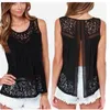 Camis Hot Summer Women Chiffon Blouse Shirts Crochet Lace Vest Sexy Open Back Sleeveless Shirt Tank Tops Blusas Femininas