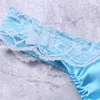 3 Farben Gay Herren Dessous Low Rise Sissy Slips Unterwäsche mit Wölbungsbeutel Rüschen Spitze Glänzende High Cut Slips Unterwäsche Höschen