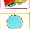 Większy rozmiar Mieszany kolorowy 70G papierowy papier z podwójnym składaniem papieru kwadratowy Kraft Paper Kids Diy ręcznie robione papierowe rzemiosło