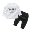 Ins Bair Boys Close Letter Outfits 어린이 인쇄 Topstriped Leopard Bear Pants 2pcsset 2018 Autumn Boutique Kids Clothing Set2367978