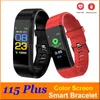 ID 115 Plus Smart Polsbandjes Kleurenscherm voor iPhone iOS en Android Smart Mobile Phone Draagbare Armbanden Hartslag Touch Operation Clock