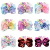 135 styles JOJO SIWA 8inch LARGE Rainbow Unicorn Signature HAIR BOW with card and sequin logo baby girl Children Hair Accessories hair clip