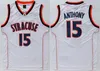 College Camerlo Syracuse Laranja Cor Preta Equipe Anthony University Jerseys Uniforme de Basquete Qualidade