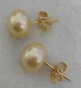 8-9mm boucles d'oreilles perles d'or naturel des mers du sud or jaune 5pc