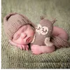 Puseky infantile enfant en bas âge tricot Crochet bébé bonnets chapeau enfants jouet poupée filles garçons jouet mignon cadeau ensemble nouveau-né photographie accessoires