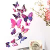 3D Золушка двойные слои крылья бабочки украшения 12 шт. / лот ПВХ съемный наклейки на стены термоаппликации росписи приборов