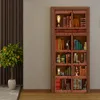 PVC Self Adhesive Waterproof Bookshelf Mural Wallpaper 3D Chinese Style Doors Renovation Sticker Living Room Study 3D Door Mural