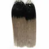 Ombre Straight Loop Micro Ring Hair 100% Human Micro Bead Links Machine Made Remy Hair Extension 10"- 26" 1g/s 200g
