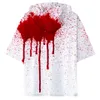T-shirts Män sommar Halloween 3D Tshirt Kvinnor Blodiga Hemsk Pumpa Kortärmad Tees
