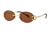 Nouveau mode carré pilote lunettes de soleil sans monture hommes femmes super léger alliage de métal montures d'or sport hommes lunettes de soleil avec boîte UV4002636