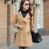 Grande taille nouveau automne et hiver vêtements femme longue conception laine manteau femme mode mince mince longs mélanges Trench pardessus WKM494