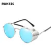 New Fashion Gothic Steam Punk Sun Glasses Brand Designer Vintage Round Women Men Steampunk Sunglasses Oculos