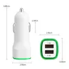 Skylet LED -dubbla portar Billaddare 5V 2.1A Power Adapter Fordon Portable USB Car Charger Adapter för Samsung iPhone Huawei Universal -telefoner i OPP Bag