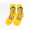 Male Socks Oil Funny Sock Gogh Mural World Famous Painting Series Fashion Retro Women New Personality Art Sock Man Summer