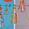 Yeni 130*130cm Moda İpek Eşarp Kadınlar Büyük Şallar Fransız Tasselleri Baskı Kare Eşarpları Femme Neckerchief Head Band