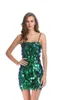 Emerald Bold Green Sequin Fabric Glitz Jewel Greenery Hue Sequined Tassel för DIY Bridesmaid Dress Top Prom Afton Kjol Nyrywed Backless