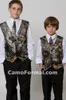 2018 Top Camo Boy039s Formal Wear Vests With Ties Camouflage Groom Boy Vest Cheap Satin Custom Formal Wedding Vests Camouf2920157