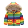 Baby pojke tjejer förtjockning blommig outwear dinosaur bil blomma tryck ner kappa barn vinter kläder boutique hooded jacka 14 färger c5407