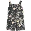Camicetta bianca per bambina stampata con motivo floreale primavera-estate Top + tuta nera Set di abbigliamento per bambini per ragazze Vestiti di marca ciliegia