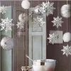 6 st / set kartong 3d ihåliga snöflinga hängande ornament Nyårets juldekorationer för hemfest dekoration GA533
