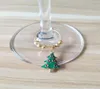 Hot Festive New Year Christmas Wine Glass Decoration Charms Party Cup ring Table Decorations Xmas Pendants Metal Ring Decor Festive Party KD1