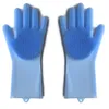 13 '' Magic Saksak siliconen borstel scrubber handschoenen hittebestendig, voor afwas, schoonmaak, huisdier haarverzorging (mint)